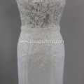 Long Sleeves Applique Champagne white real picture bridal gown